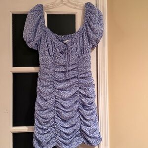 Blue Floral Midi Dress